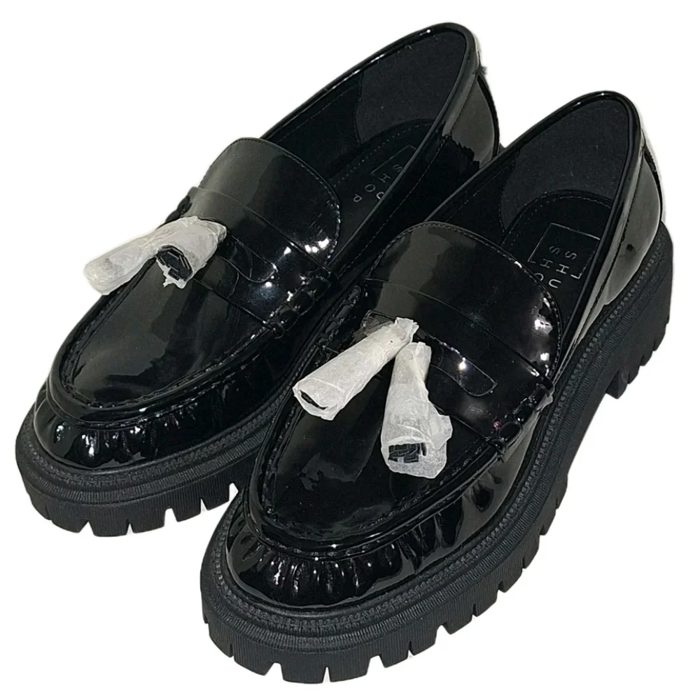 ShuShop Taylor Faux Patent Leather Mules Clogs Womens Size 7.5 Platform Shoes
